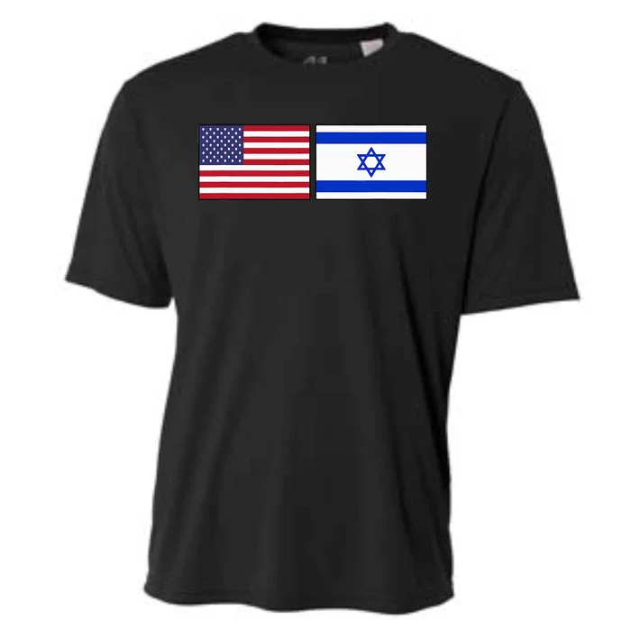 Usa Flag Israel Flag Jewish American Design Cooling Performance Crew T-Shirt