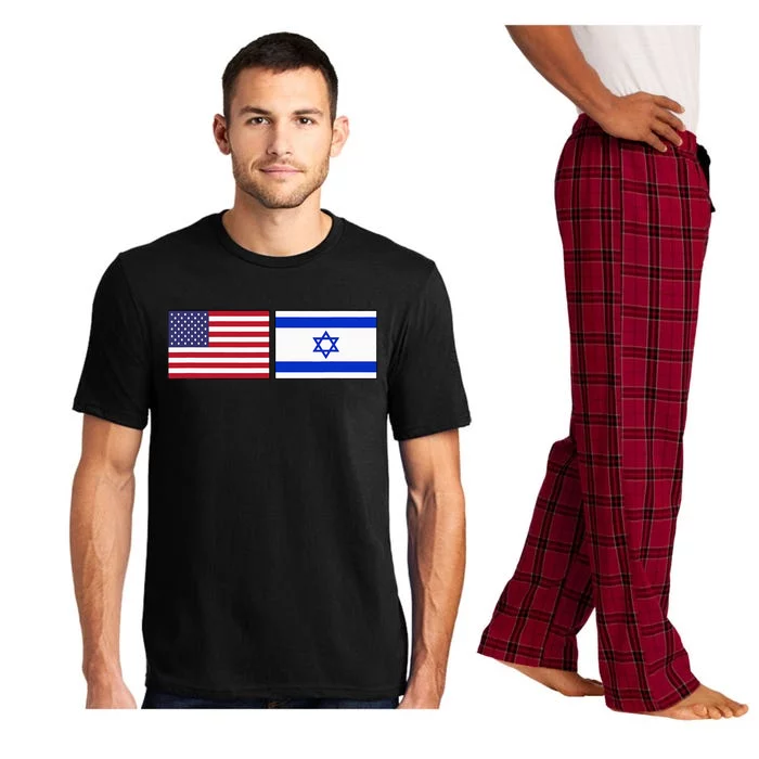 Usa Flag Israel Flag Jewish American Design Pajama Set