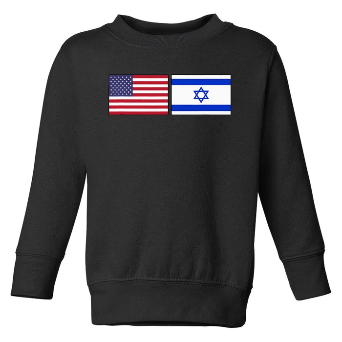 Usa Flag Israel Flag Jewish American Design Toddler Sweatshirt