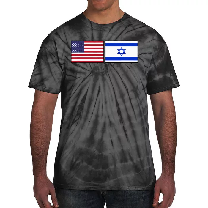 Usa Flag Israel Flag Jewish American Design Tie-Dye T-Shirt