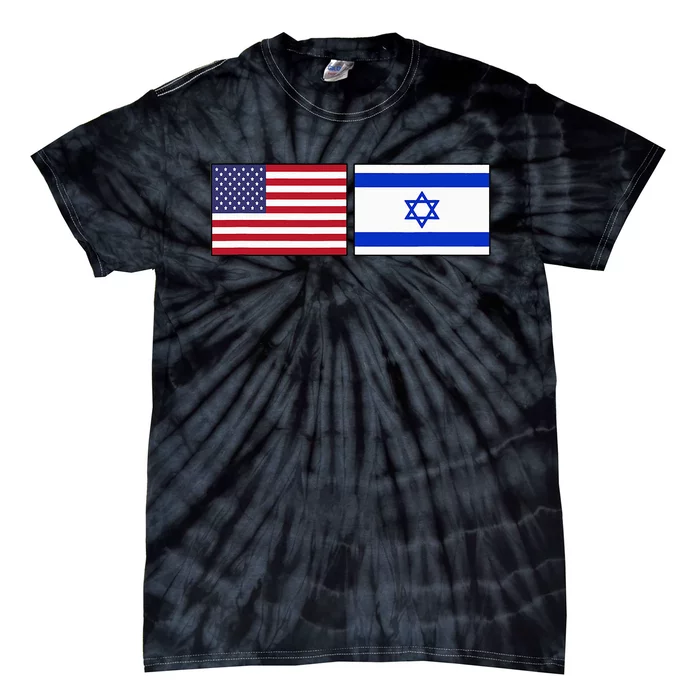 Usa Flag Israel Flag Jewish American Design Tie-Dye T-Shirt