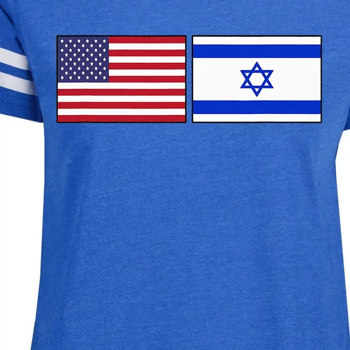 Usa Flag Israel Flag Jewish American Design Enza Ladies Jersey Football T-Shirt