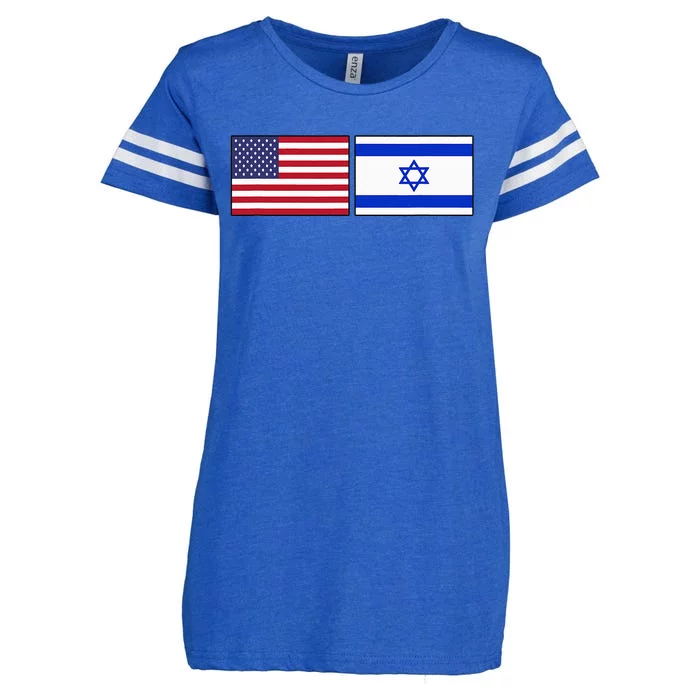 Usa Flag Israel Flag Jewish American Design Enza Ladies Jersey Football T-Shirt