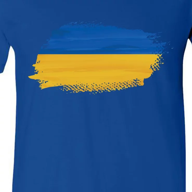 Ukraine Flag I Stand With Ukraine Support Ukraine Meaningful Gift V-Neck T-Shirt