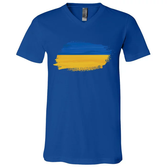 Ukraine Flag I Stand With Ukraine Support Ukraine Meaningful Gift V-Neck T-Shirt