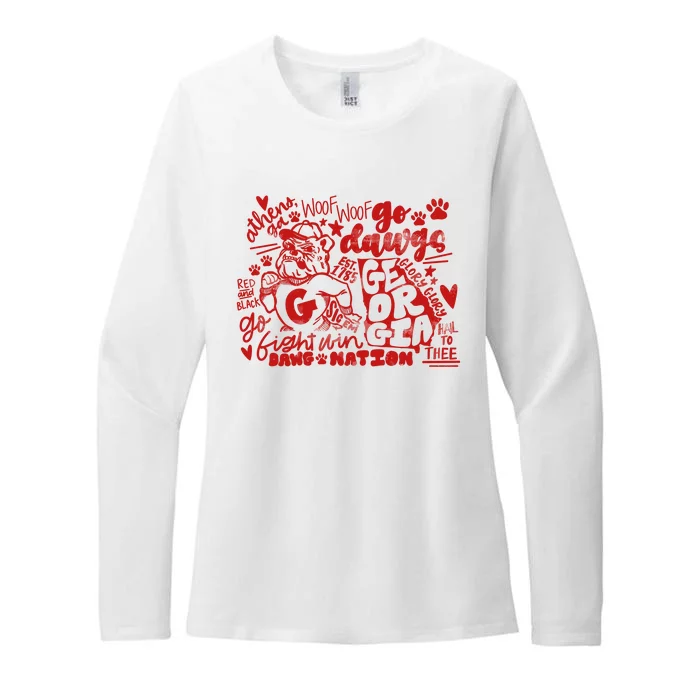 U.G.A Football Icons Comfort Colors Womens CVC Long Sleeve Shirt