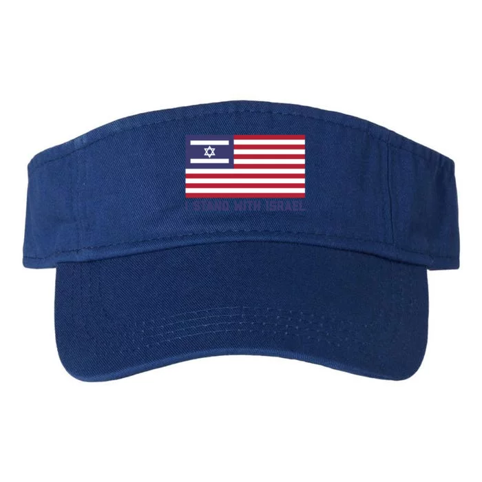 Us Flag Israeli Flag I Stand With Israel Cool Gift Valucap Bio-Washed Visor