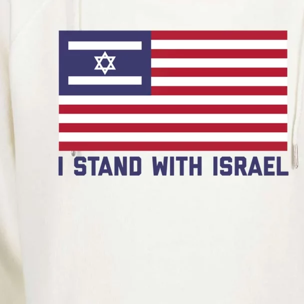 Us Flag Israeli Flag I Stand With Israel Gift Womens Funnel Neck Pullover Hood