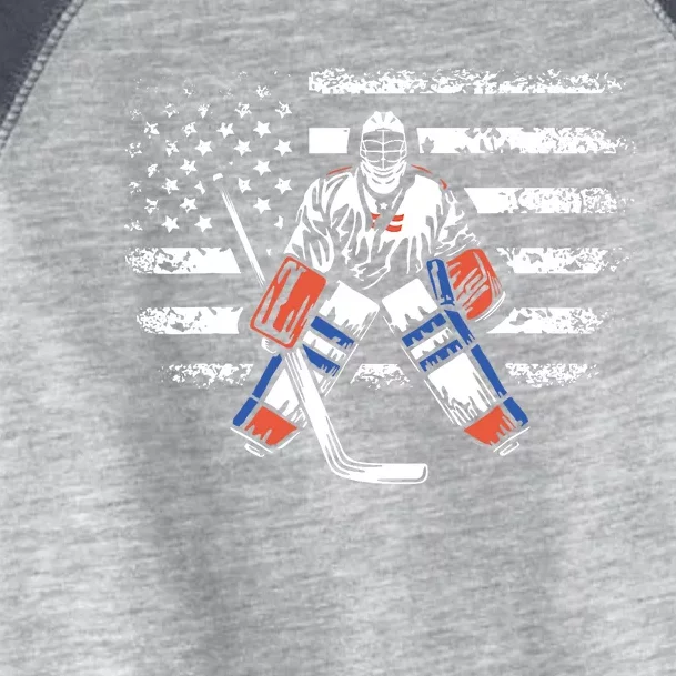 USA Flag Ice Hockey Enthusiast Player Coach Sports Lover Toddler Fine Jersey T-Shirt