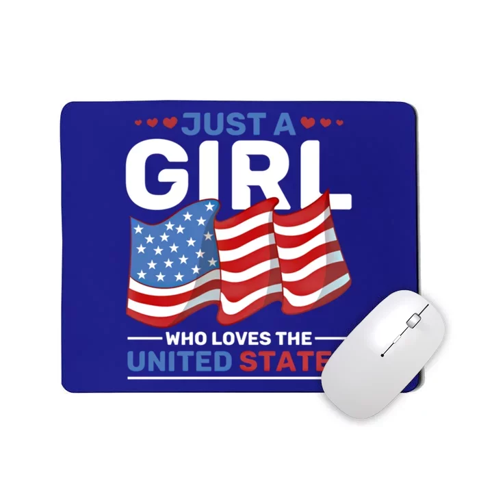 Usa Flag Just A Who Loves The United States 4th Of July Cool Gift Mousepad