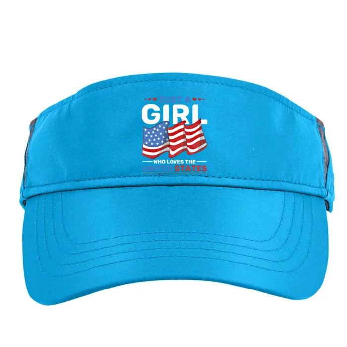 Usa Flag Just A Who Loves The United States 4th Of July Cool Gift Adult Drive Performance Visor