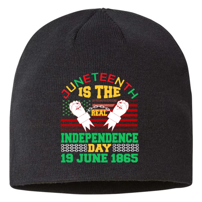 US Flag Juneteenth Is The Real Independence Day 19 June 1865 8 1/2in Sustainable Knit Beanie