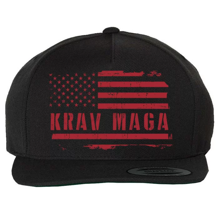 Usa Flag Krav Maga Design Martial Arts Fighting America Great Gift Wool Snapback Cap