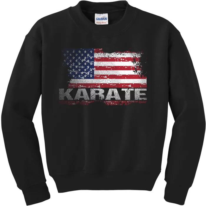 Usa Flag Karate Arts Gift Kids Sweatshirt