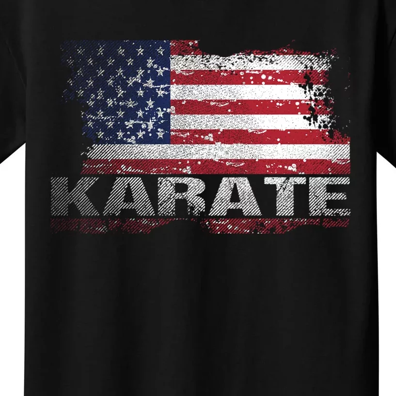 Usa Flag Karate Arts Gift Kids T-Shirt