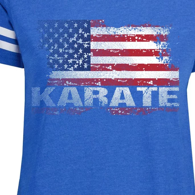 Usa Flag Karate Arts Gift Enza Ladies Jersey Football T-Shirt