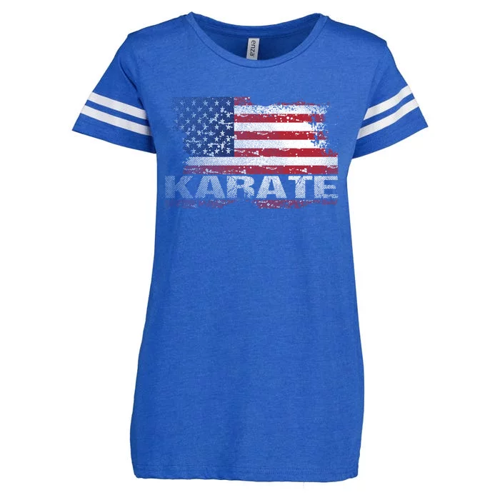 Usa Flag Karate Arts Gift Enza Ladies Jersey Football T-Shirt