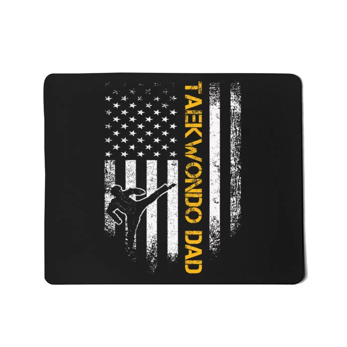 USA Flag Korea Taekwondo Training Dad Mousepad