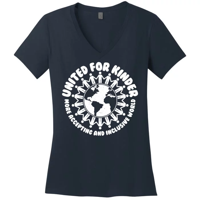 United For Kinder More Accepting And Inclusive World Be Kind Women's V-Neck T-Shirt