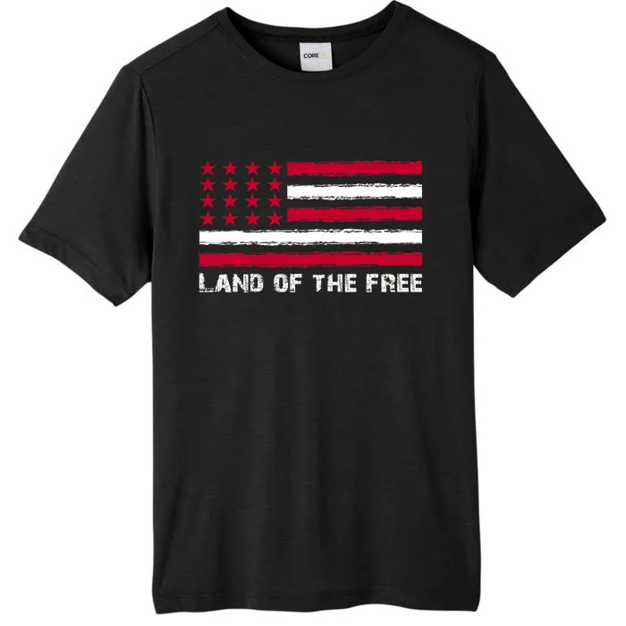 Us Flag Land Of The Free America 4th Of July ChromaSoft Performance T-Shirt