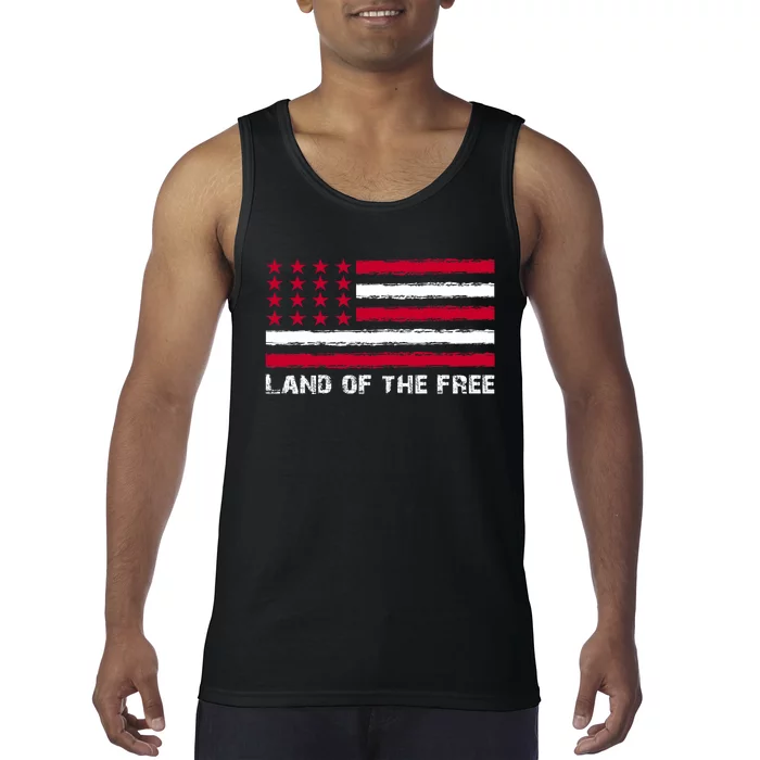 Us Flag Land Of The Free America 4th Of July Tank Top