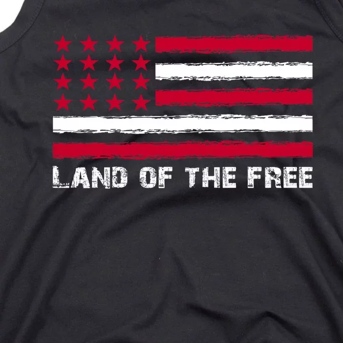 Us Flag Land Of The Free America 4th Of July Tank Top