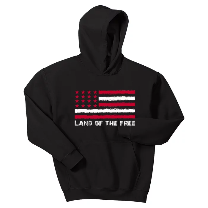 Us Flag Land Of The Free America 4th Of July Kids Hoodie