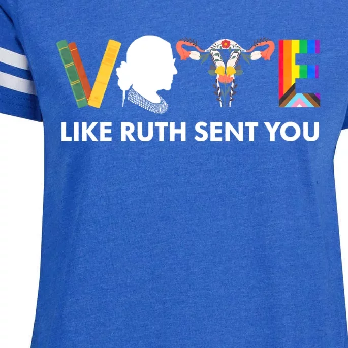 Uterus Feminist Lgbt Vote Like Ruth Sent You Enza Ladies Jersey Football T-Shirt