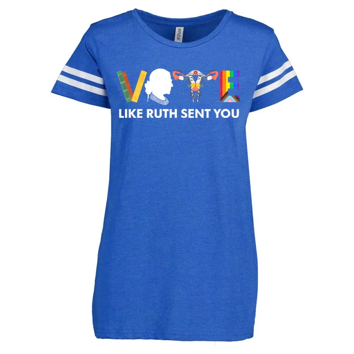 Uterus Feminist Lgbt Vote Like Ruth Sent You Enza Ladies Jersey Football T-Shirt