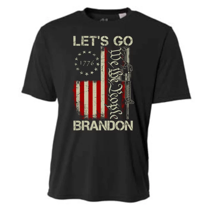 Usa Flag LetS Go Branson Brandon Lets Go Branson Gift Cooling Performance Crew T-Shirt