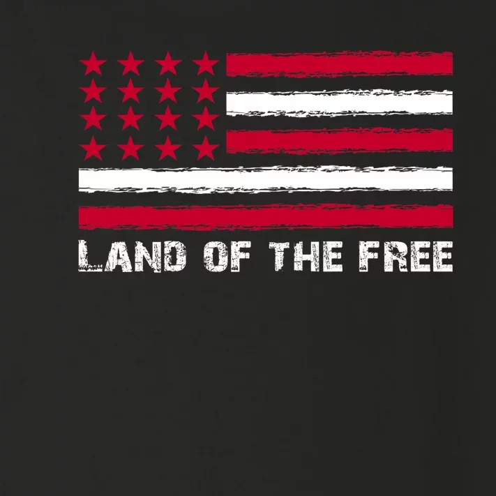 Us Flag Land Of The Free America 4th Of July Toddler Long Sleeve Shirt