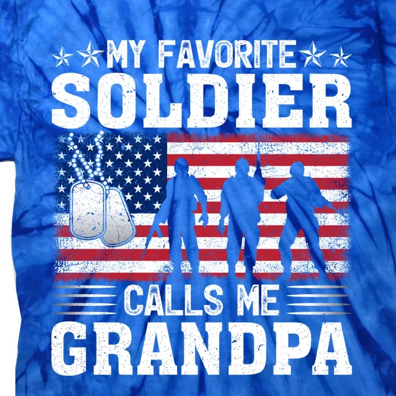 Usa Flag My Soldier Calls Me Grandpa Army Father's Day Gift Tie-Dye T-Shirt