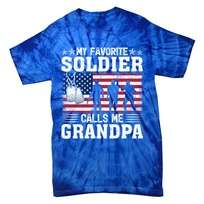 Usa Flag My Soldier Calls Me Grandpa Army Father's Day Gift Tie-Dye T-Shirt