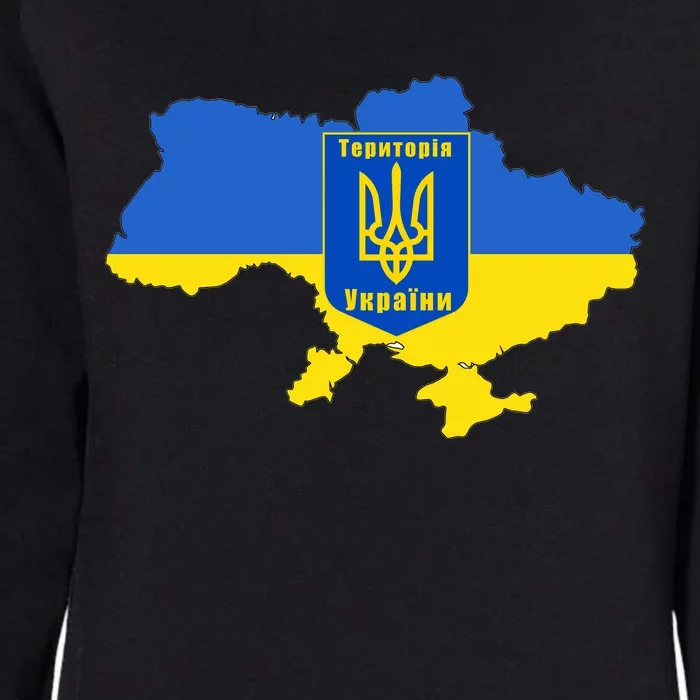 Ukrainian Flag Map Emblem Womens California Wash Sweatshirt