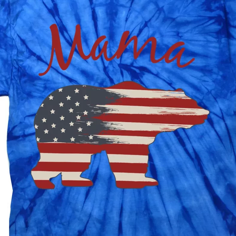 Usa Flag Mama Bear American Mom July 4 Patriotic Election Gift Tie-Dye T-Shirt