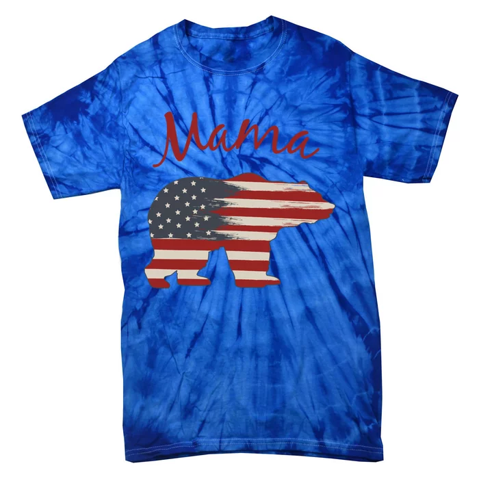 Usa Flag Mama Bear American Mom July 4 Patriotic Election Gift Tie-Dye T-Shirt