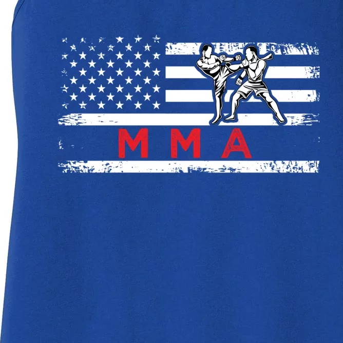 Usa Flag Mma American Patriot Mixed Martial Arts Gift Women's Racerback Tank