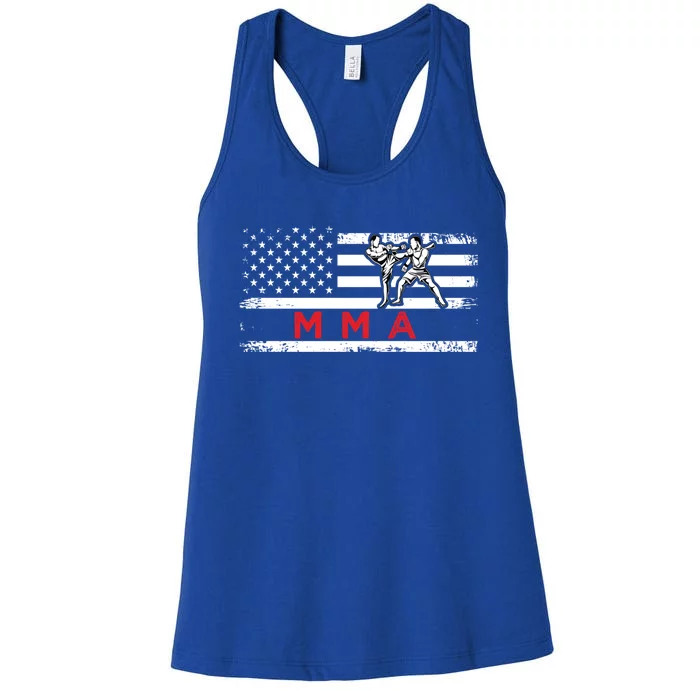 Usa Flag Mma American Patriot Mixed Martial Arts Gift Women's Racerback Tank