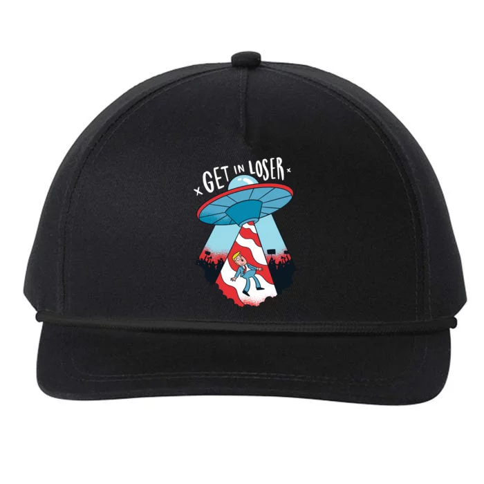 UFO Aliens Abducted Trump Get In Loser Snapback Five-Panel Rope Hat