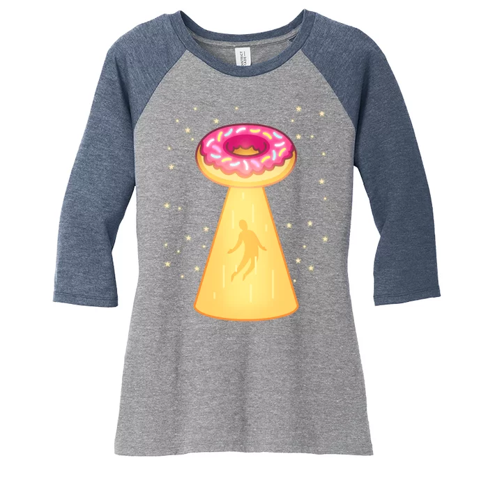 UFO Donuts Women's Tri-Blend 3/4-Sleeve Raglan Shirt