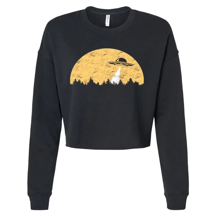 UFO Moon Wilderness Cropped Pullover Crew