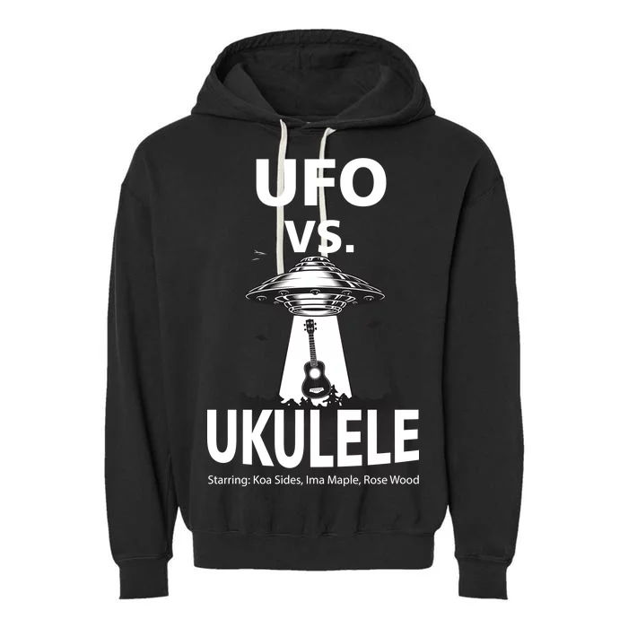 UFO Vs Ukulele Garment-Dyed Fleece Hoodie