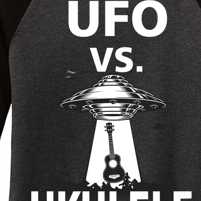 UFO Vs Ukulele Women's Tri-Blend 3/4-Sleeve Raglan Shirt