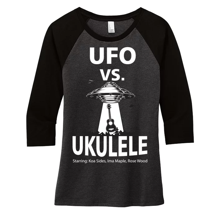 UFO Vs Ukulele Women's Tri-Blend 3/4-Sleeve Raglan Shirt