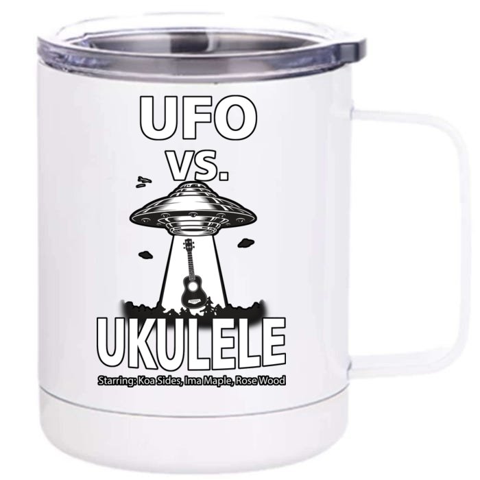 UFO Vs Ukulele Front & Back 12oz Stainless Steel Tumbler Cup