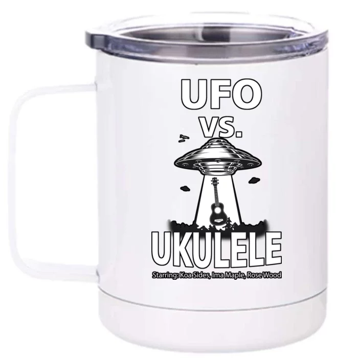 UFO Vs Ukulele Front & Back 12oz Stainless Steel Tumbler Cup