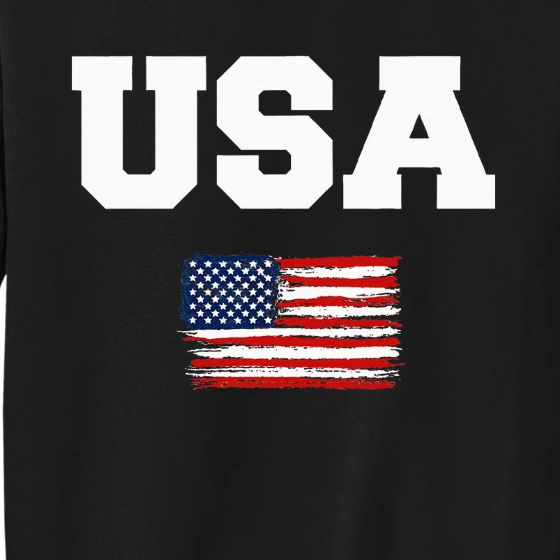 USA Flag Patriotic 4th Of July America Day Of Independence Tall Sweatshirt