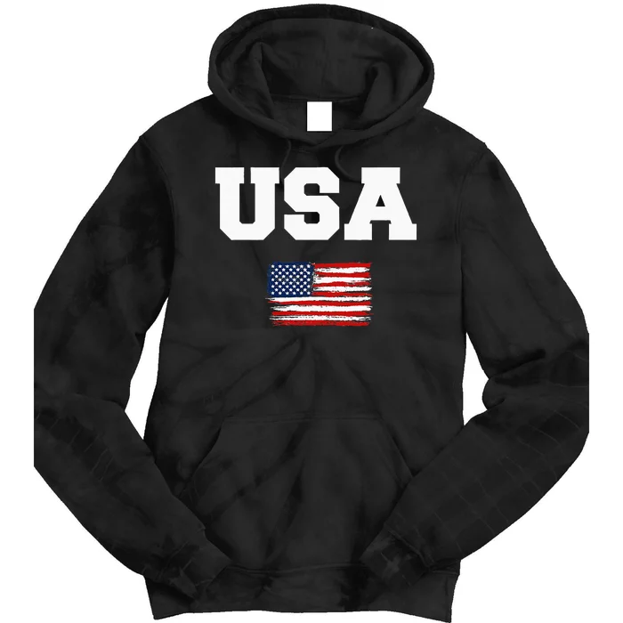 USA Flag Patriotic 4th Of July America Day Of Independence Tie Dye Hoodie