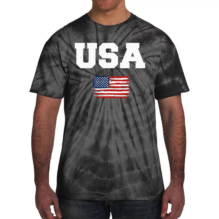 USA Flag Patriotic 4th Of July America Day Of Independence Tie-Dye T-Shirt