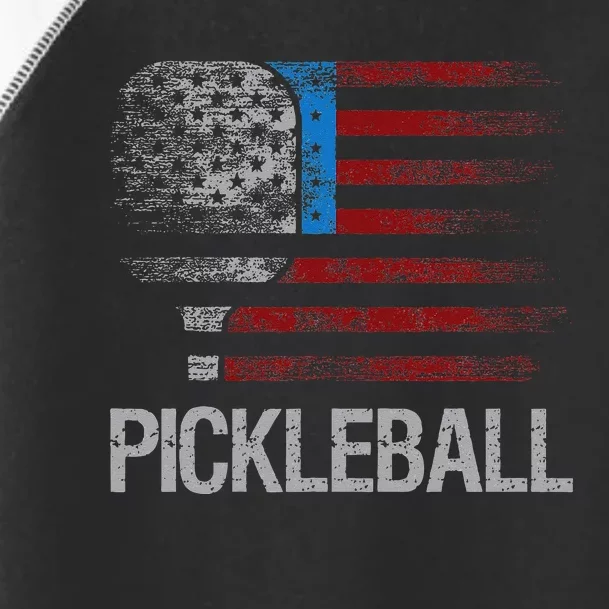 US Flag Pickleball Player Paddleball Lover Toddler Fine Jersey T-Shirt